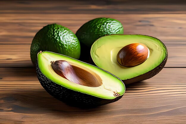 Rijpe avocado's op houten tafel