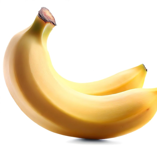 Rijpe banaan die op witte achtergrond wordt geïsoleerd