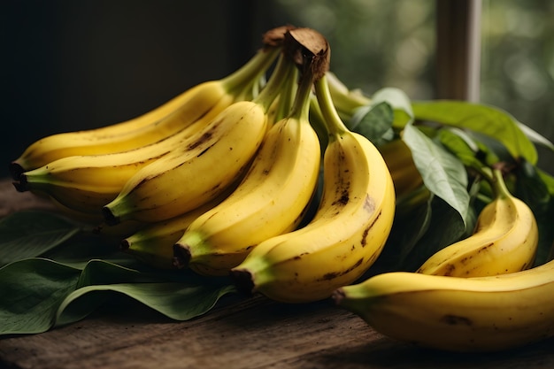 Rijpe en gele bananen