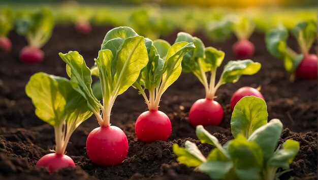 Rijpe radissen in de tuin