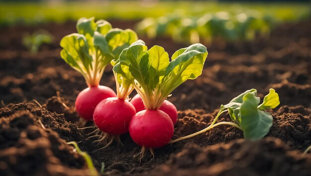 Rijpe radissen in de tuin