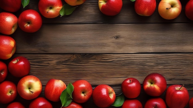 Rijpe rode appels op houten tafel