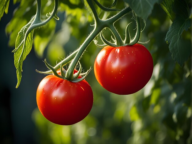 rijpende tomaten in de tuin