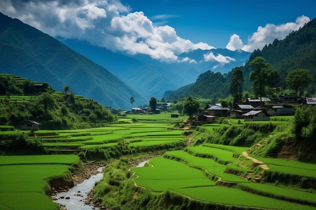 rijstvelden in de bergen
