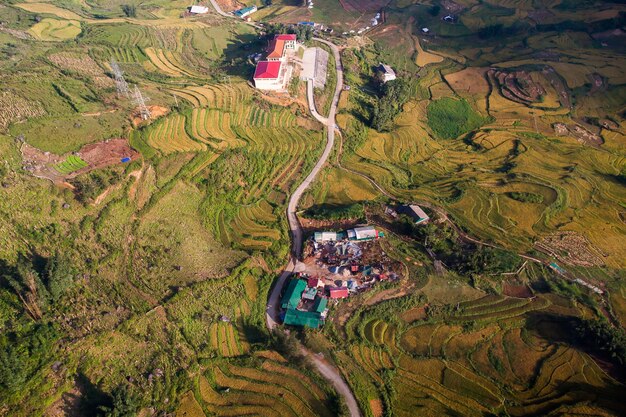 Rijstvelden in noordwest-vietnam