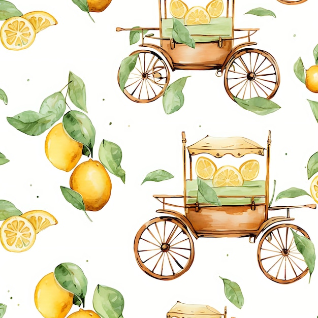 Foto riksja patroon frame met shikanji limonade citroenschijfjes een aquarel stijl van de indiase cultuur