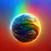 Rinbow color art гипер планета вселенная