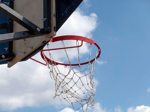 Ring and ball on background of the sky