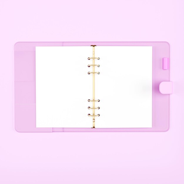 Photo ring binder notebook with empty pages