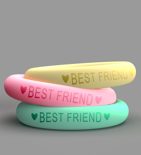 ring circleround richband yello pink green color best friend love heart diversity teamwork group sym