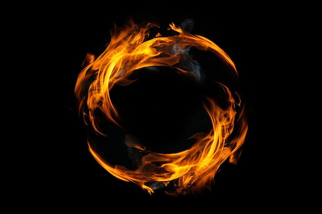 A ring of fire on black background