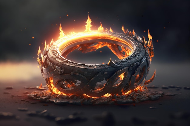 The ring of fire is made by the artist.