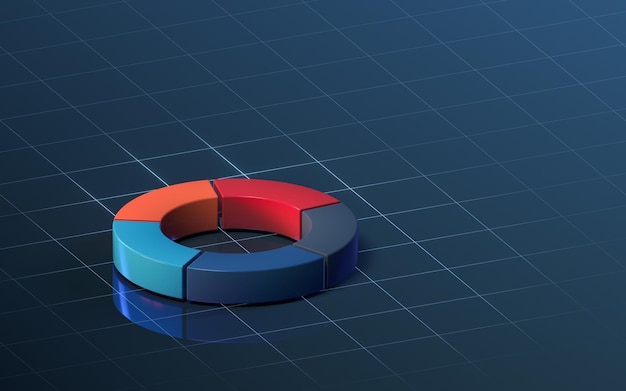 リング グラフとデータ分析 3 d レンダリング