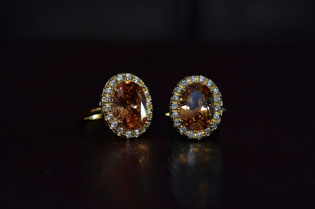 Ring jewelry amber stone