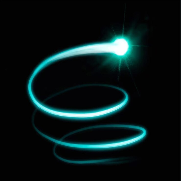 a ring of light that is lit up with a green light background