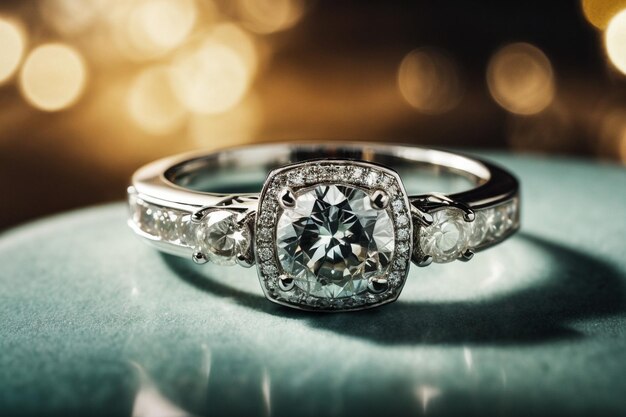 Foto ring met grote diamant.