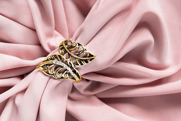 Ring on rose silk