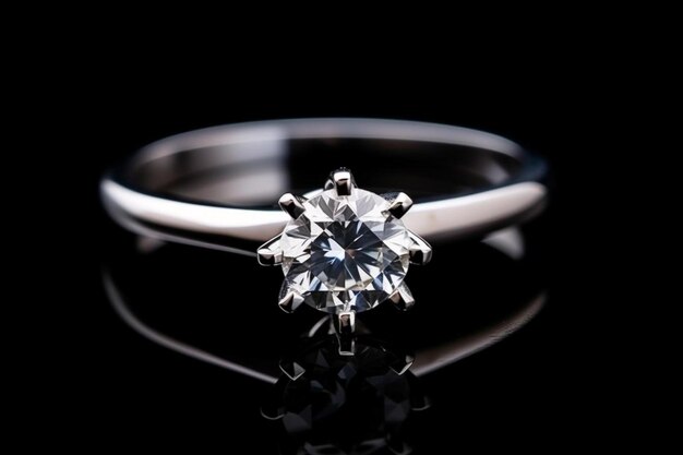 Un anello con un diamante su di esso e un anello di diamante sul fondo