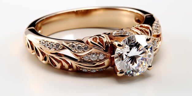 ring with diamonds isolated