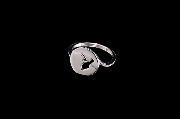 Ring with a pattern on black background