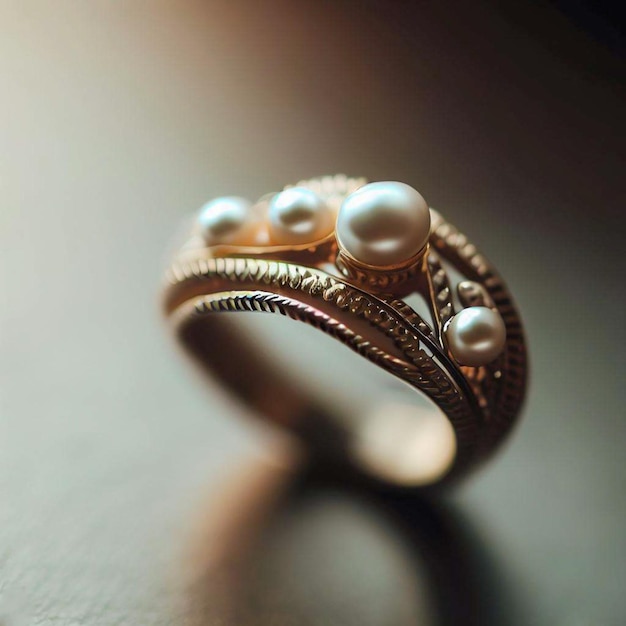 a ring with pearls