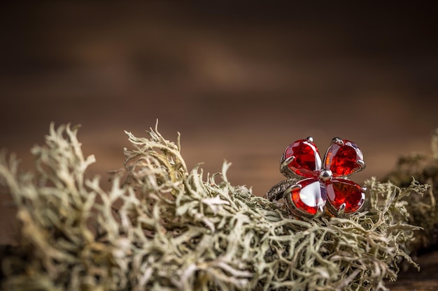 Ring with red stone