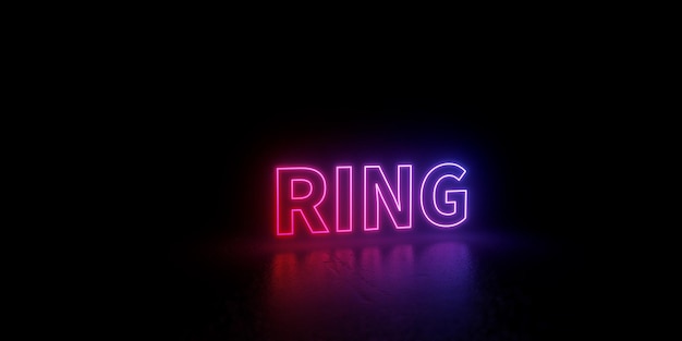 ring woord tekst 3d teruggegeven schets neon stijl illustratie geïsoleerde 3D illustratie