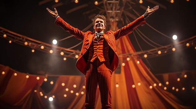 Photo ringmaster performing in circus