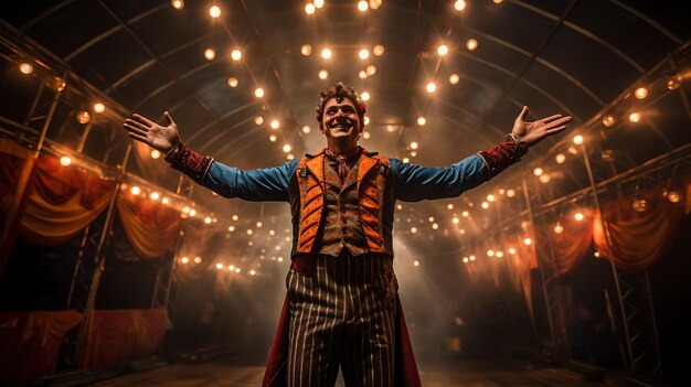 Photo ringmaster performing in circus