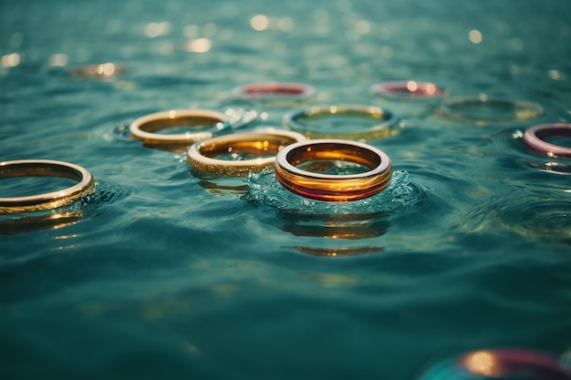 Rings on water surface