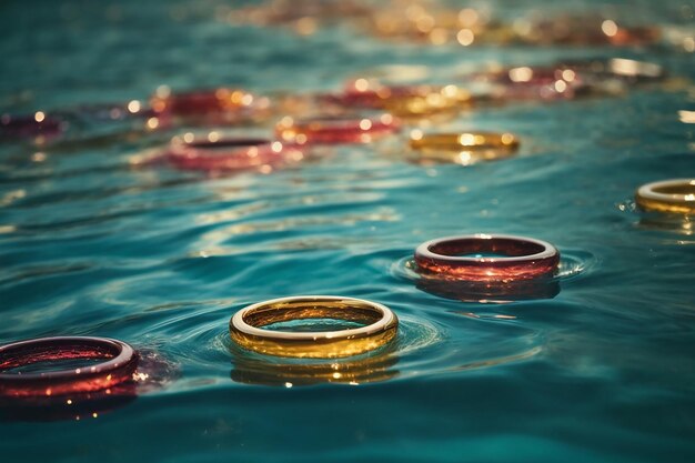 Rings on water surface