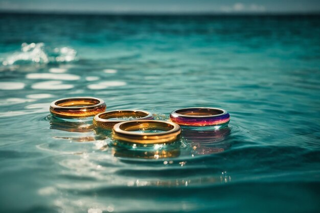 Photo rings on water surface