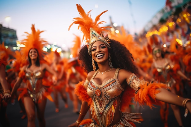 Photo rio carnival dancer in vibrant costume