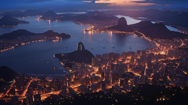 Rio De Janeiro Brazil in twilight