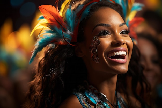 Rio de Janeiro RJ Brazilië 10 maart 2019 Pretty samba band peetmoeder van de samba school 'Mangueira' optreden tijdens carioca carnaval langs de Sambadrome Hoogwaardige foto