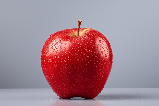Ripe apple on a minimalist clean background generative ai