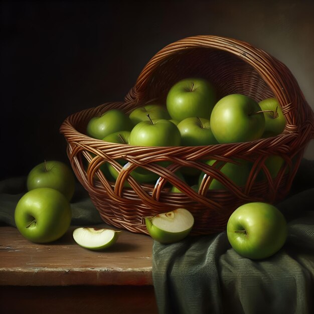 ripe apples in a basket