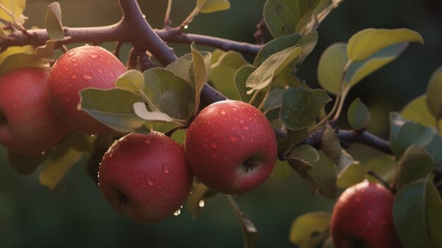 Ripe apples UHD 8k generative ai