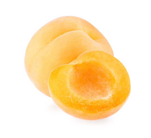 Ripe apricot isolated on white background