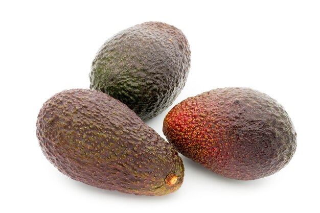 Ripe avocado fruits isolated