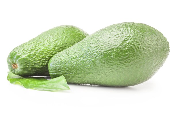 Ripe avocado isolated on a white background with clipping path