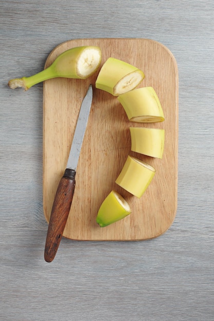 Ripe banana sliced