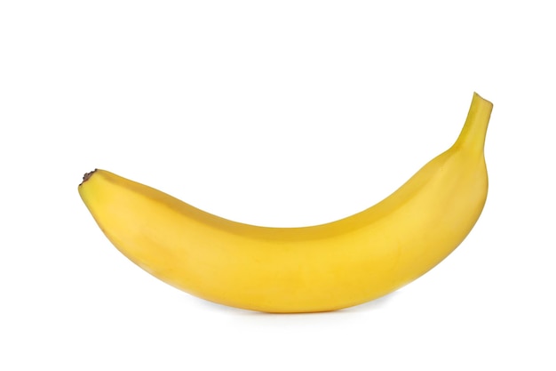 Ripe banana on white background