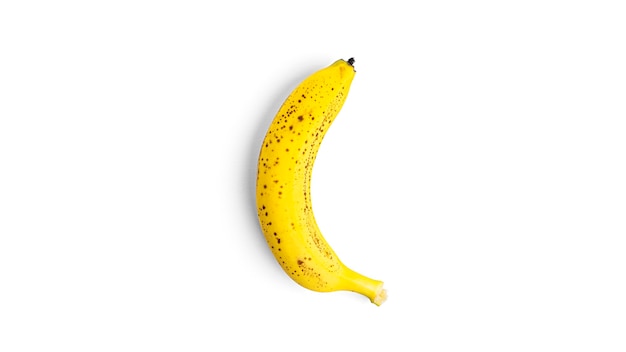 白地に熟したバナナ