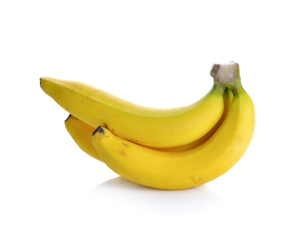 Ripe banana on white