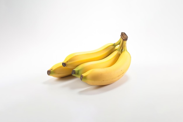 Ripe bananas bunch isolated on white background