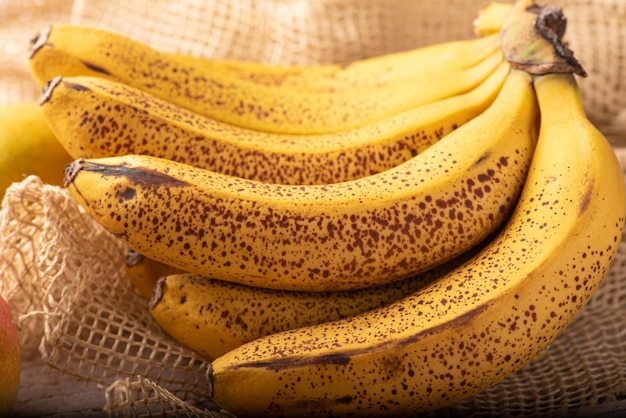 Ripe bananas details of a bunch of very ripe bananas selective focus