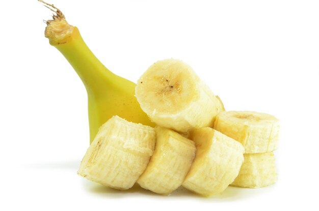 分離された熟したバナナ