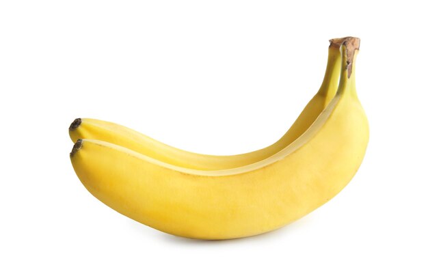 Ripe bananas on white background