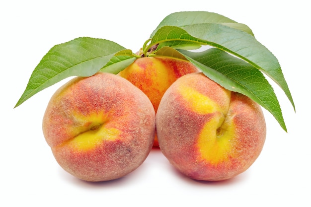 Ripe and beautiful peaches 